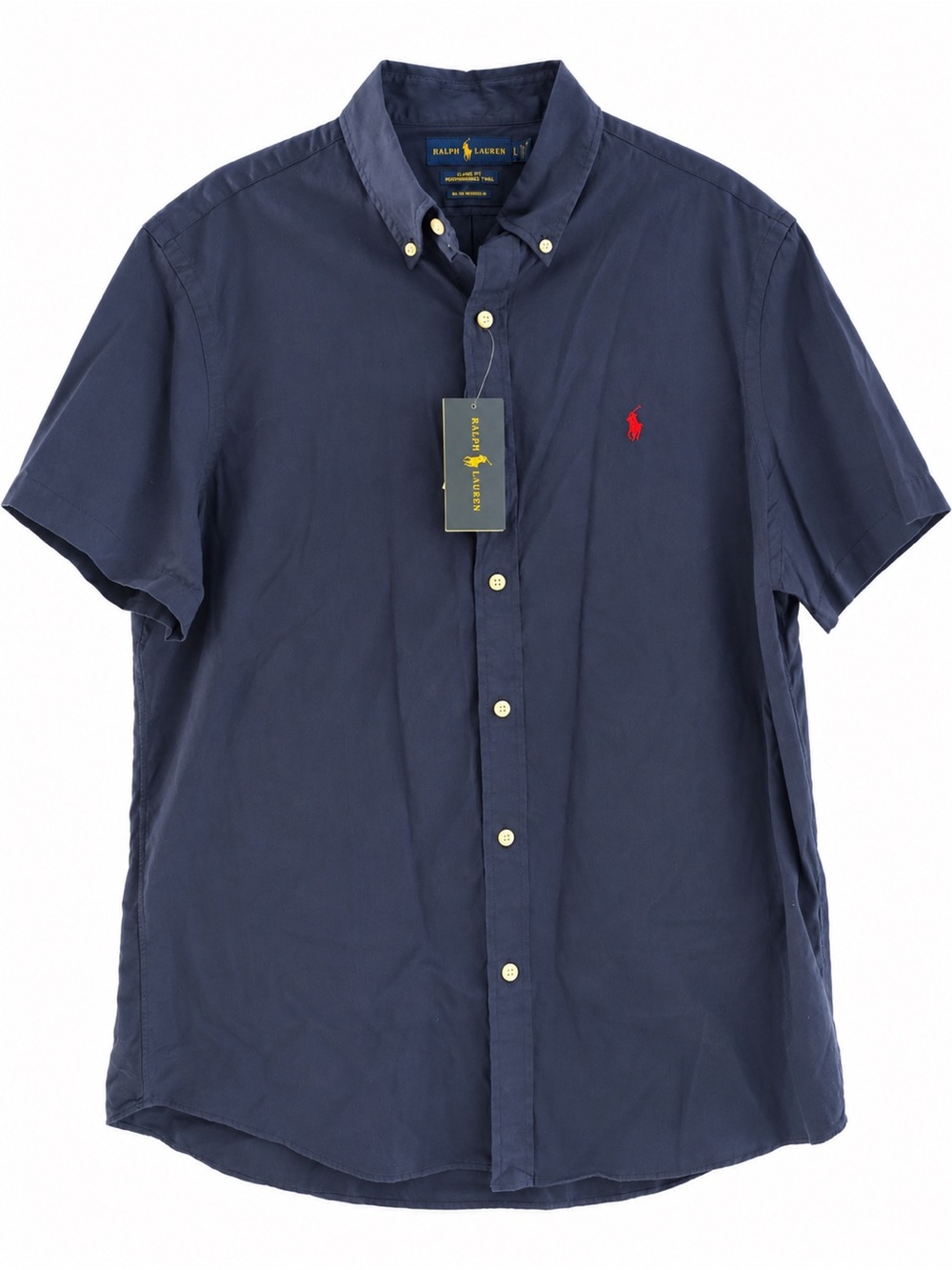 Ralph Lauren Classic Fit Featherweight Twill Navy Shirt L NWT